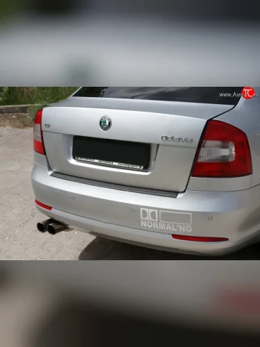 Накладка защитная на задний бампер RA Skoda Octavia  A5 (2008-2013) лифтбэк рестайлинг, рестайлинг универсал