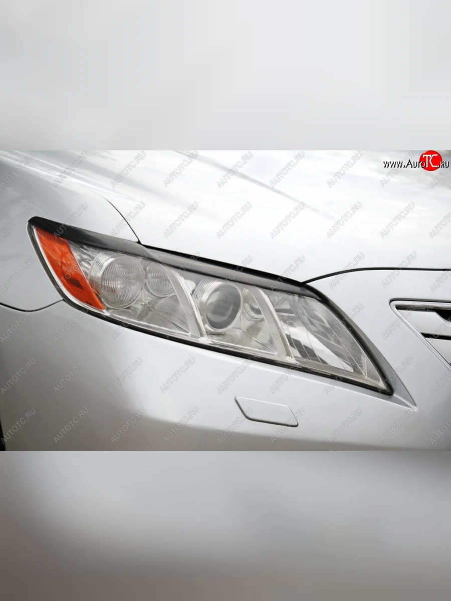 Реснички на фары RA (укороченные) Toyota Camry XV40 дорестайлинг (2006-2008) (Неокрашенные)  в Воронеже Воронежской области