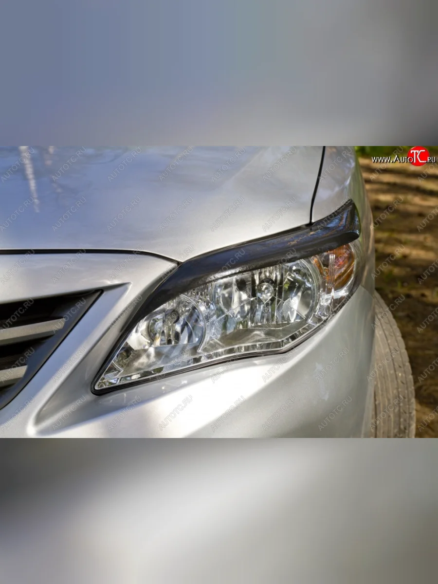 Реснички на фары RA Toyota Corolla E150 седан рестайлинг (2009-2013) (Неокрашенные)  в Перми Пермском крае