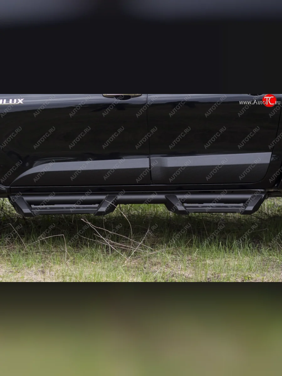 Молдинги дверей RA (комплект) Toyota Hilux AN120 дорестайлинг (2016-2020) (Поверхность глянец (под окраску), Неокрашенные)  в Воронеже Воронежской области