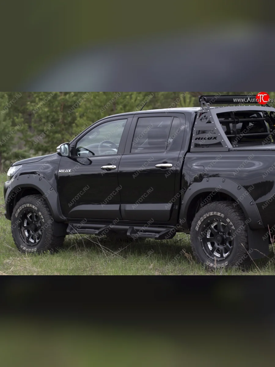Расширитель арки RA (вылет 50 мм, комплект) Toyota Hilux AN120 дорестайлинг (2016-2020) (Поверхность шагрень)  в Самаре Самарской области