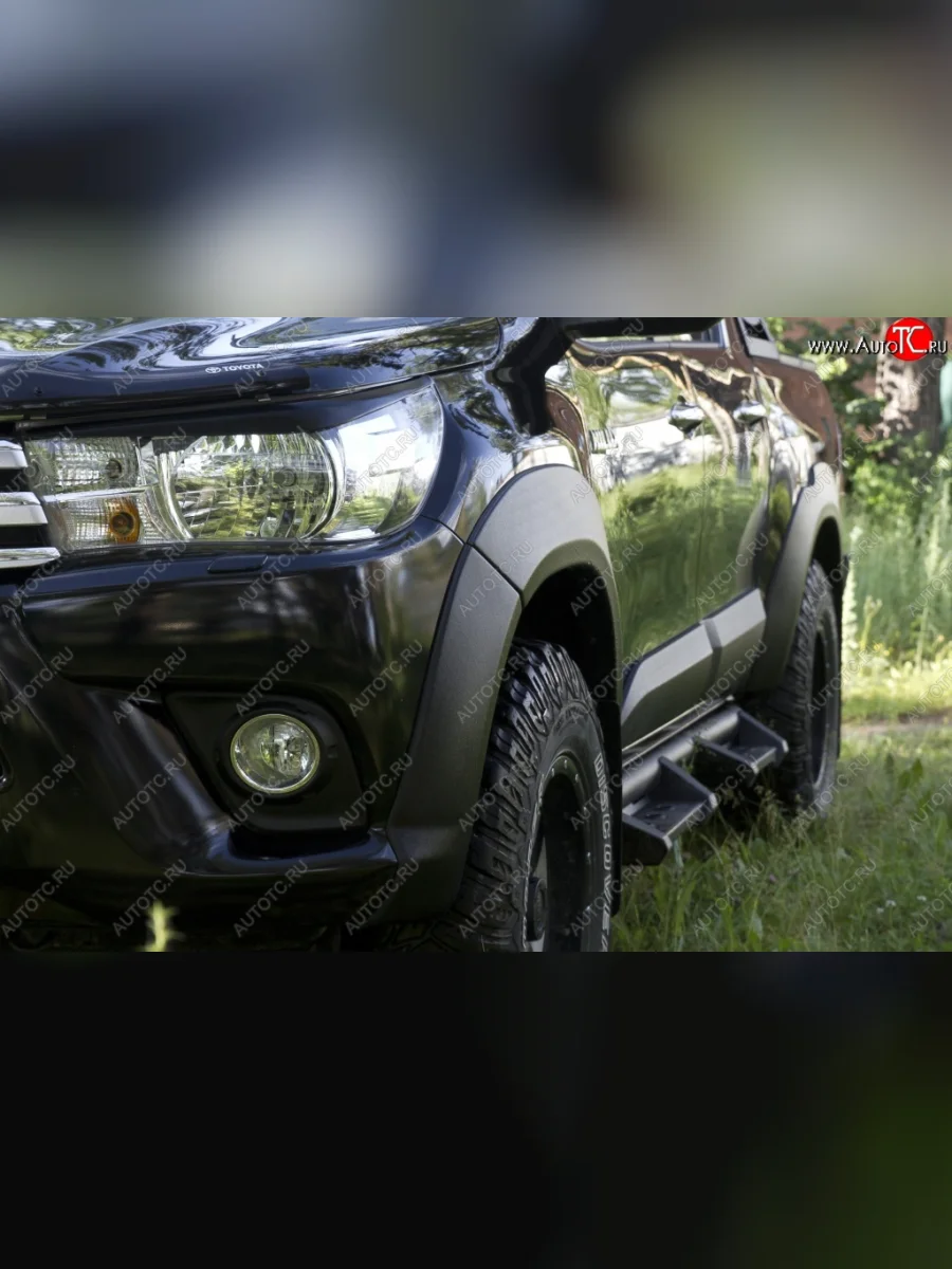 Расширитель арки RA (вылет 25 мм, комплект) Toyota Hilux AN120 дорестайлинг (2016-2020) (Поверхность шагрень)  в Самаре Самарской области