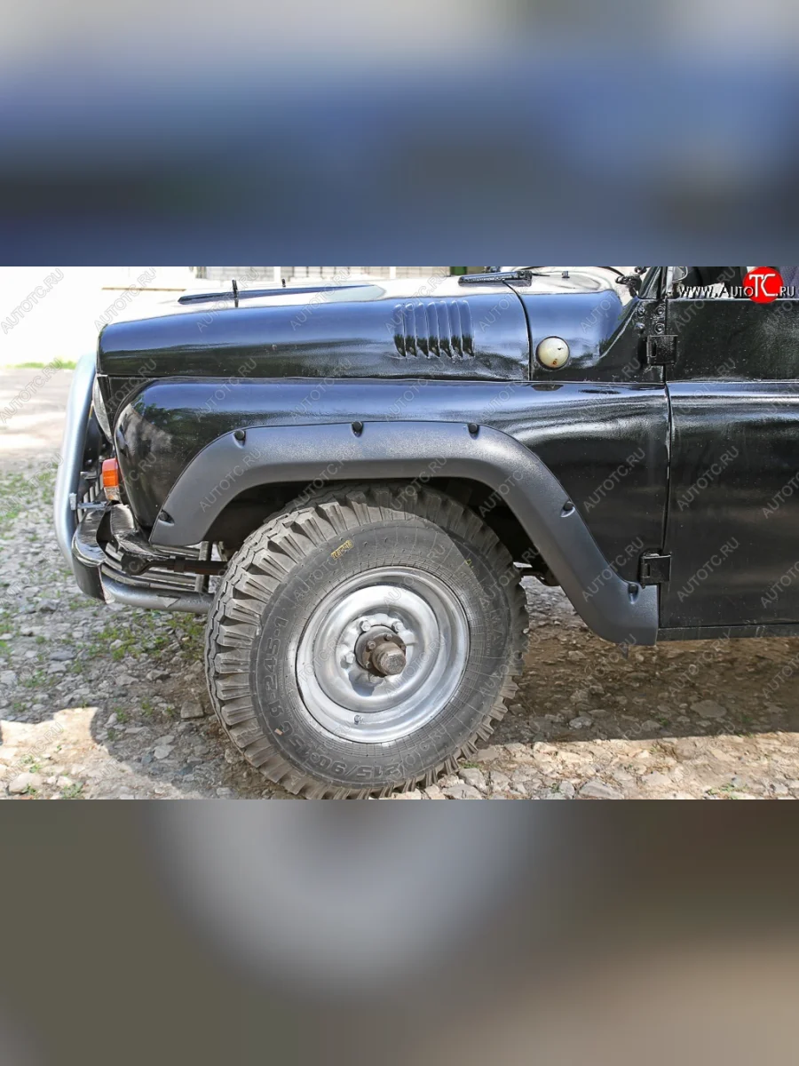 Накладки на колёсные арки RA (50 мм, комплект) Уаз 469 (1972-2011) (Поверхность шагрень)  в Воронеже Воронежской области