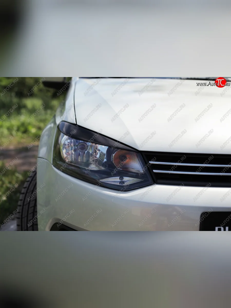 Реснички на фары RA Volkswagen Polo Mk5 6R,6C,61 хэтчбек 5 дв. дорестайлинг (2009-2015) (Неокрашенные)  в Перми Пермском крае