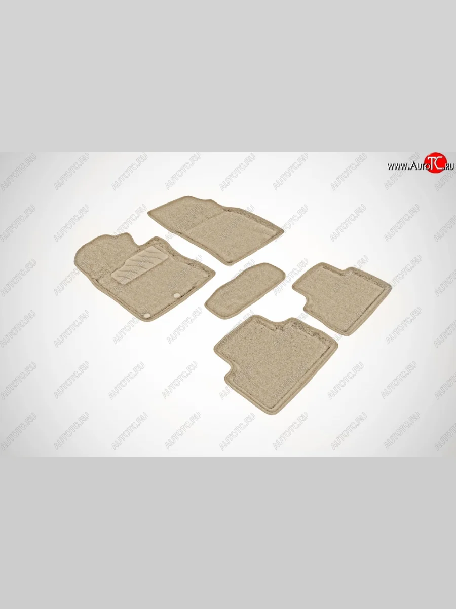 Износостойкие коврики в салон SeiNtex Premium 3D 4 шт. (ворсовые, бежевые) Nissan Qashqai 2 J11 рестайлинг (2017-2022)  в Керчи Республика Крым