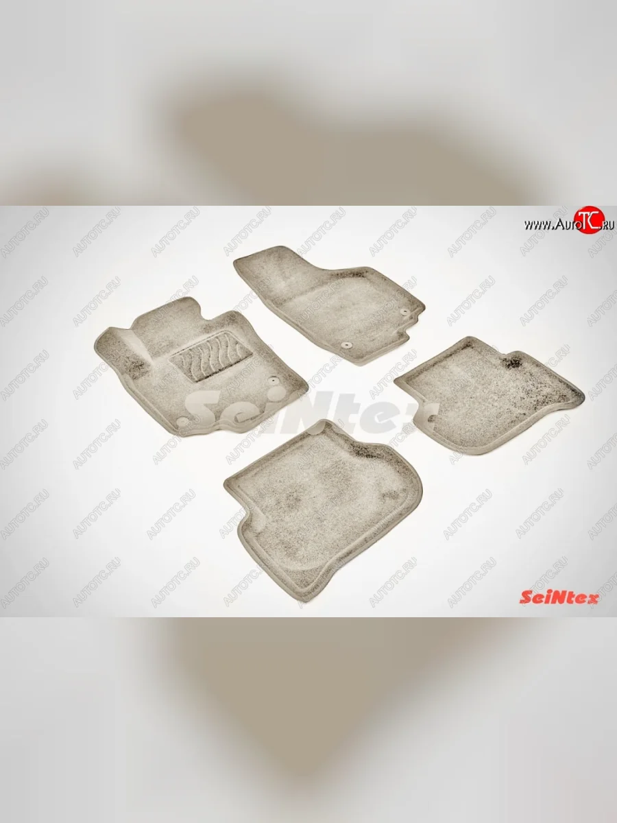 Износостойкие коврики в салон SeiNtex Premium 3D 4 шт. (ворсовые, бежевые) Skoda Yeti (2009-2013)  в Керчи Республика Крым