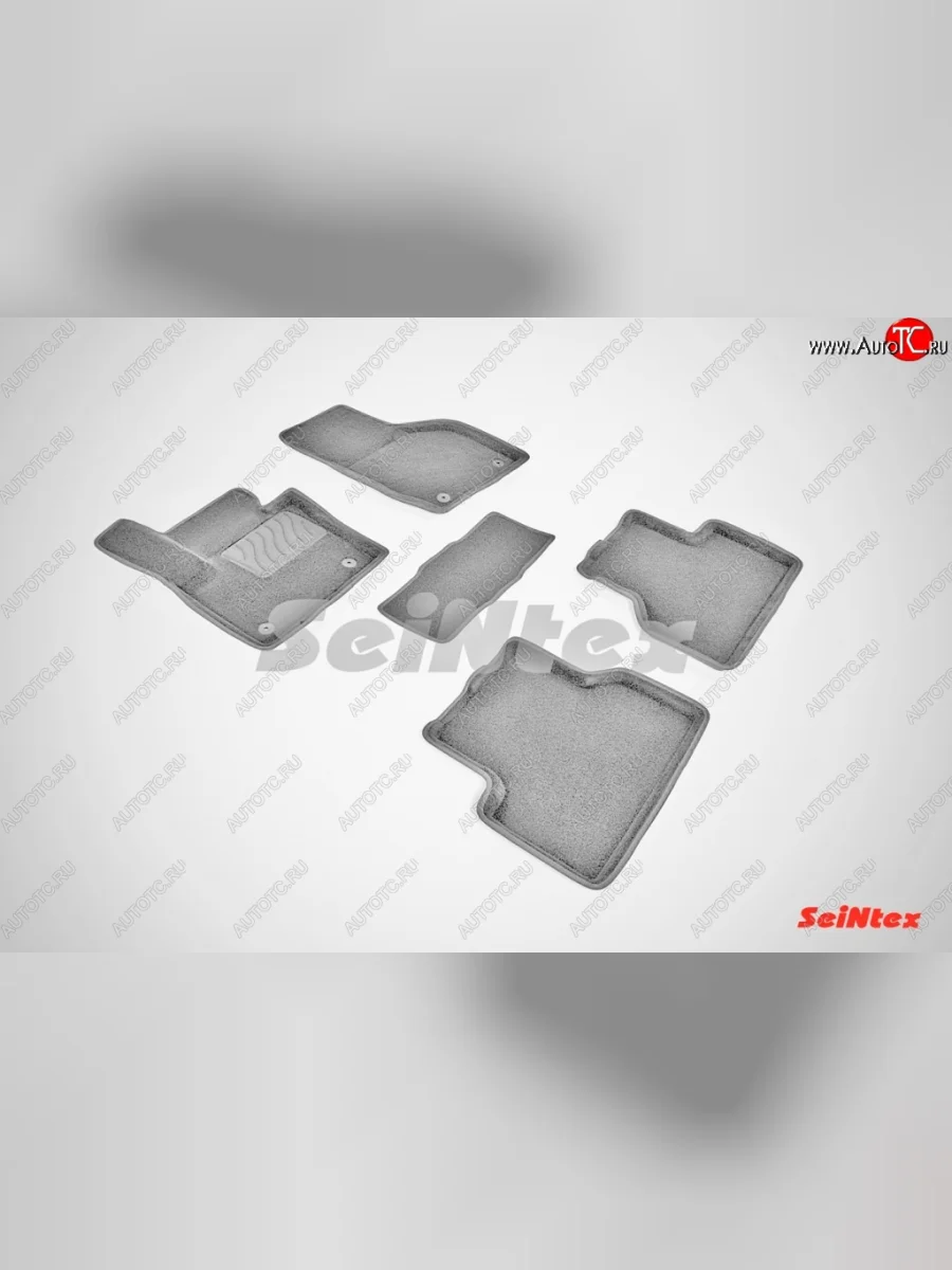 Износостойкие коврики в салон SeiNtex Premium 3D 4 шт. (ворсовые, серые) Audi Q3 8U дорестайлинг (2011-2015)  в Самаре Самарской области