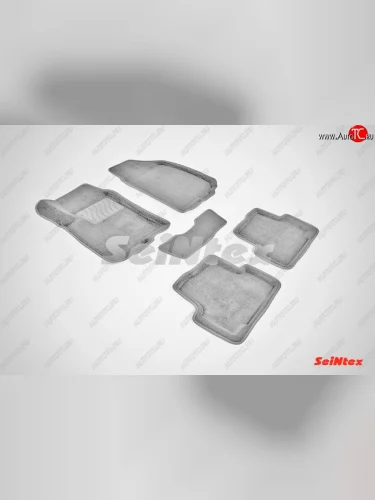 Износостойкие коврики в салон SeiNtex Premium 3D 4 шт. (ворсовые, черные) Chevrolet Aveo  T300 (2011-2015) седан, хэтчбек