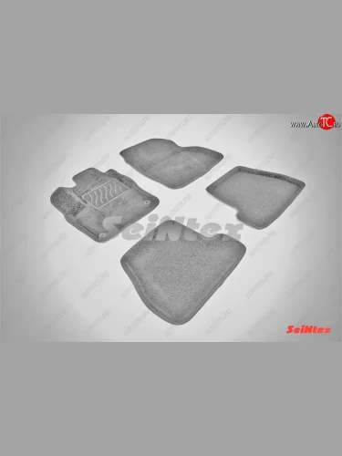 Коврики в салон (MКПП) SeiNtex Premium 3D 4 шт. (ворсовые, серые) Ford Focus 3 универсал дорестайлинг (2010-2015)