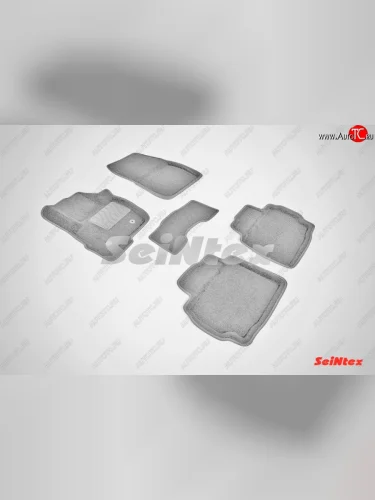 Износостойкие коврики в салон SeiNtex Premium 3D 4 шт. (ворсовые, серые) Ford Mondeo MK5 CD391 дорестайлинг седан (2014-2018)
