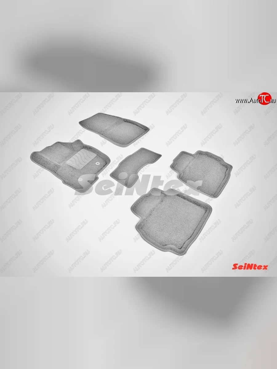 Износостойкие коврики в салон SeiNtex Premium 3D 4 шт. (ворсовые, серые) Ford Mondeo MK5 CD391 дорестайлинг седан (2014-2018)  в Самаре Самарской области