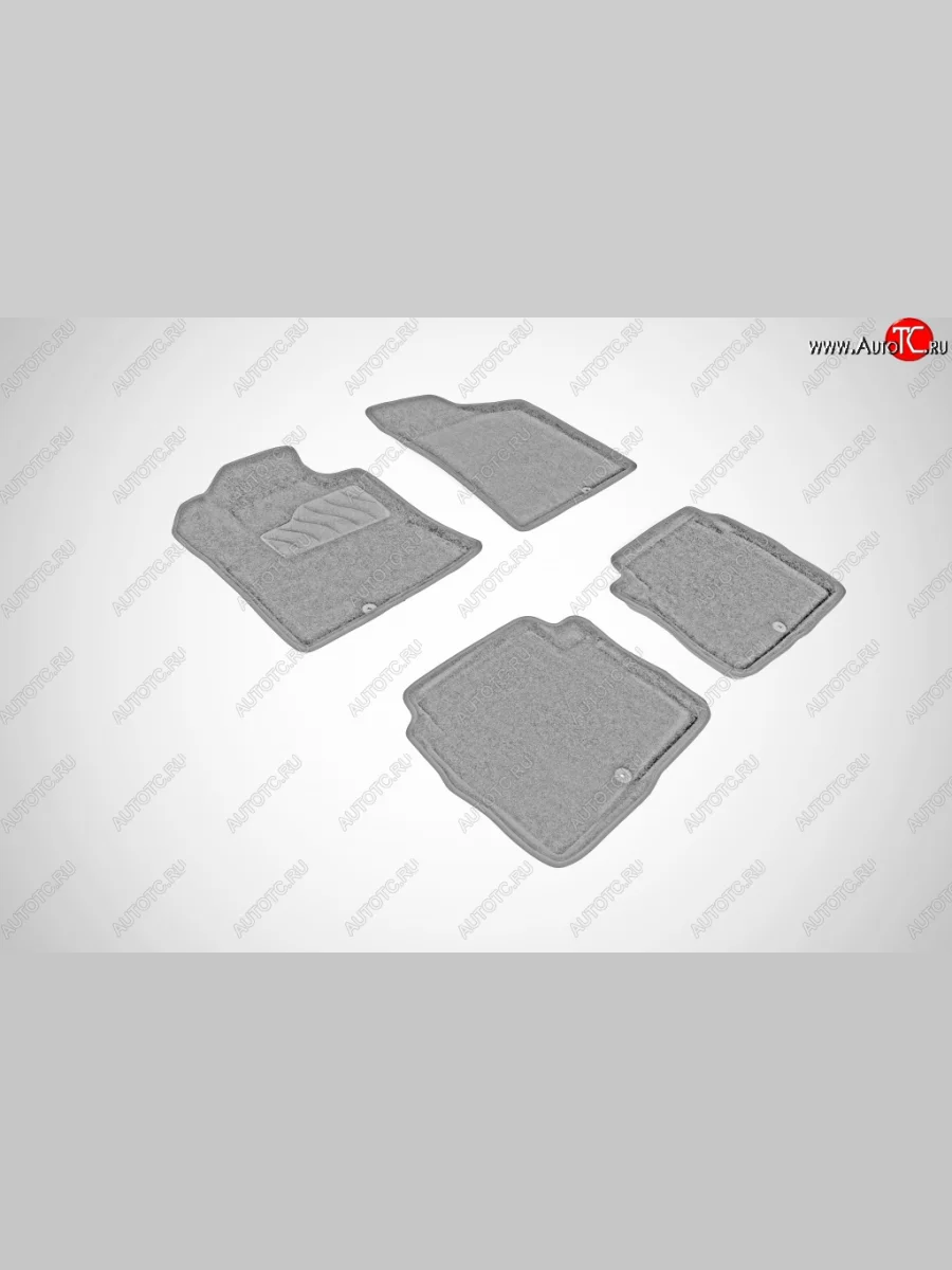 Износостойкие коврики в салон 3D HYUNDAI SANTA FE серые (компл) Hyundai Santa Fe CM дорестайлинг (2006-2009)  в Самаре Самарской области