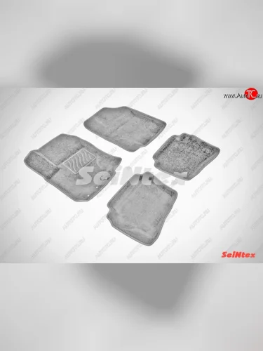 Износостойкие коврики в салон SeiNtex Premium 3D 4 шт. (ворсовые, серые) Hyundai i20 PB хэтчбэк дорестайлинг (2008-2012)