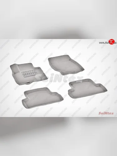Износостойкие коврики в салон SeiNtex Premium 3D 4 шт. (ворсовые, серые) INFINITI EX35 J50 (2007-2013)