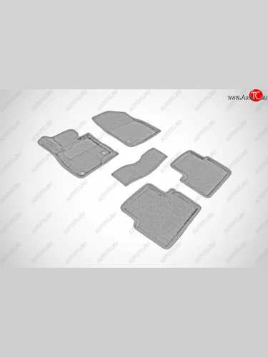Износостойкие коврики в салон SeiNtex Premium 3D 4 шт. (ворсовые, серые) Mazda 3/Axela BM дорестайлинг, хэтчбэк (2013-2016)