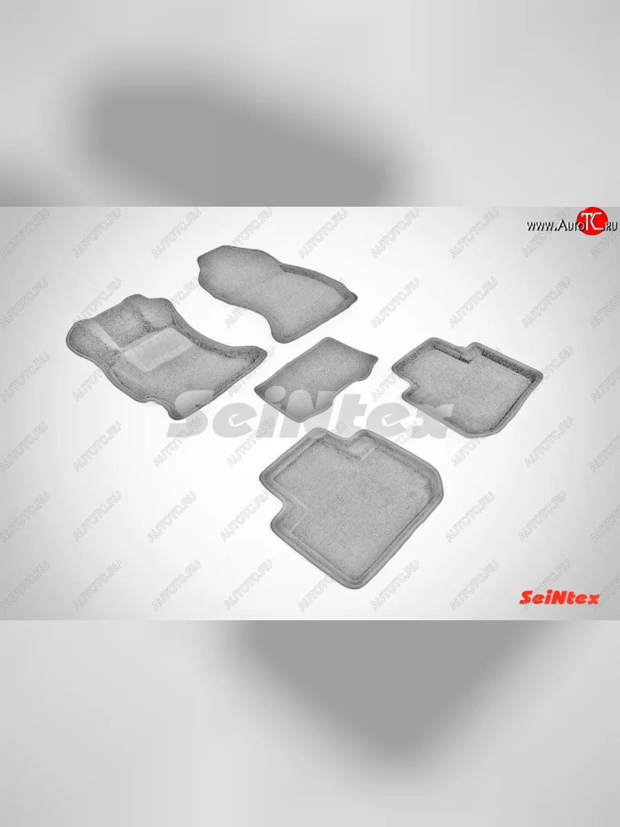 Износостойкие коврики в салон SeiNtex Premium 3D 4 шт. (ворсовые, серые) Subaru Forester SJ дорестайлинг (2012-2016)  в Керчи Республика Крым