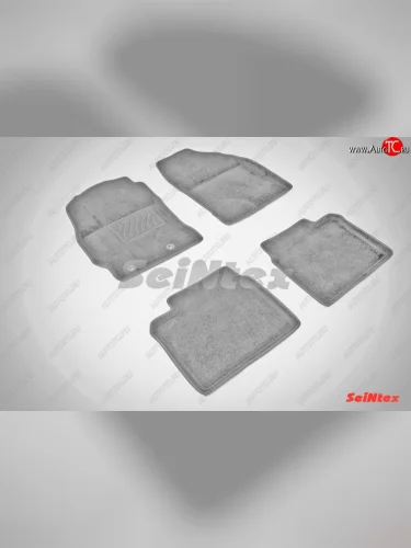 Износостойкие коврики в салон SeiNtex Premium 3D 4 шт. (ворсовые, серые) Toyota Corolla E180 рестайлинг (2016-2019)