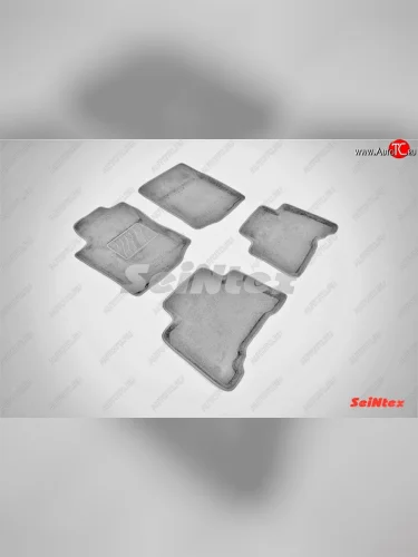 Износостойкие коврики в салон SeiNtex Premium 3D 4 шт. (ворсовые, серые) Toyota Land Cruiser Prado J150 дорестайлинг (2009-2013)