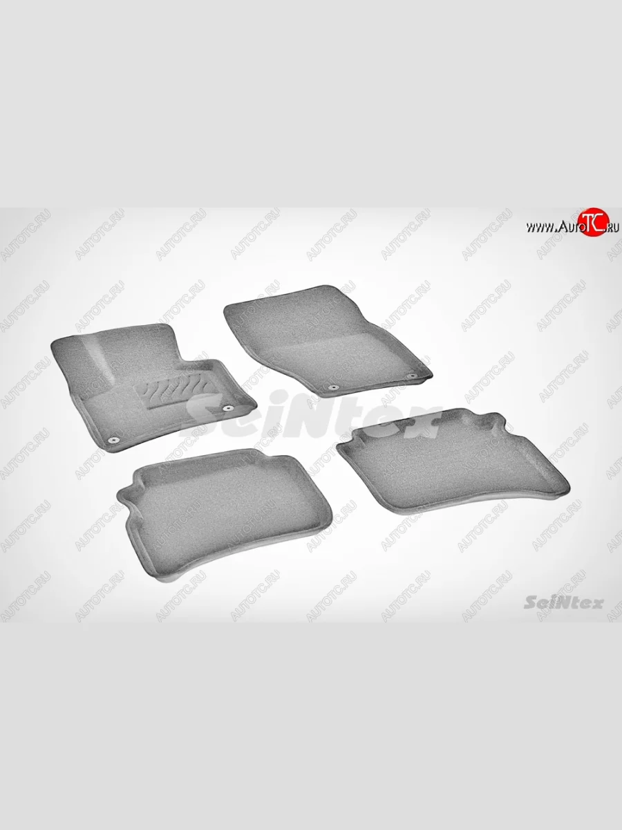 Износостойкие коврики в салон SeiNtex Premium 3D 4 шт. (ворсовые, серые) Volkswagen Touareg 2 NF дорестайлинг (2010-2014)  в Перми Пермском крае