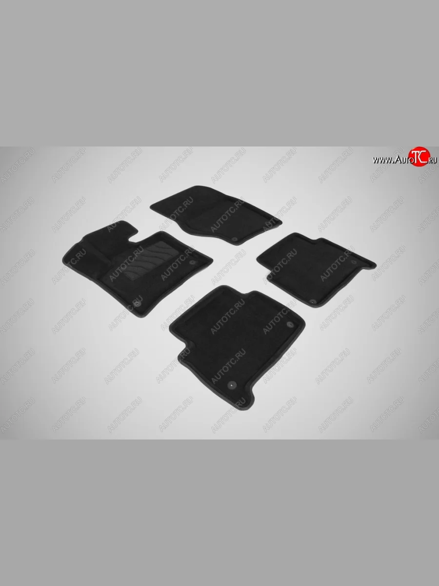 Износостойкие коврики в салон SeiNtex Premium 3D 4 шт. (ворсовые, черные) Audi Q7 4L дорестайлинг (2005-2009)  с доставкой в г. Пермь