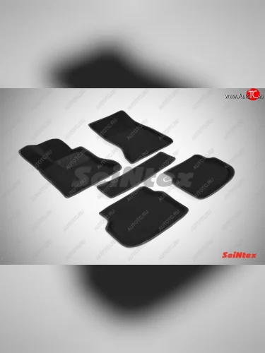Износостойкие коврики в салон SeiNtex Premium 3D 4 шт. (ворсовые, черные) BMW 5 серия F10 седан дорестайлинг (2009-2013)