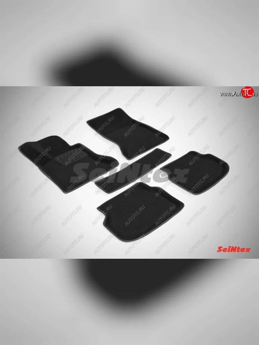 Износостойкие коврики в салон SeiNtex Premium 3D 4 шт. (ворсовые, черные) BMW 5 серия F10 седан дорестайлинг (2009-2013)  в Перми Пермском крае