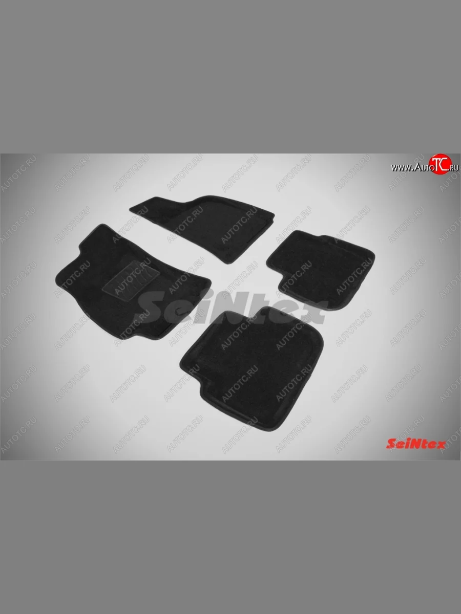 Комплект ковриков салона Seintex 3D (текстиль) Chevrolet Lanos T100 седан (2002-2017) (Черный)  в Керчи Республика Крым