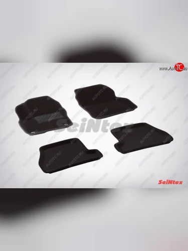 Коврики в салон (АКПП) SeiNtex Premium 3D 4 шт. (ворсовые, черные) Ford Focus 3 универсал дорестайлинг (2010-2015)