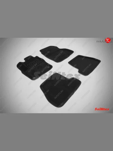 Коврики в салон (МКПП) SeiNtex Premium 3D 4 шт. (ворсовые, черные) Ford Focus 3 универсал дорестайлинг (2010-2015)