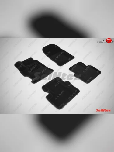 Коврики в салон 4D SeiNtex Premium 3D 4 шт. (ворсовые, черные) Honda Civic  FB (2011-2016) седан
