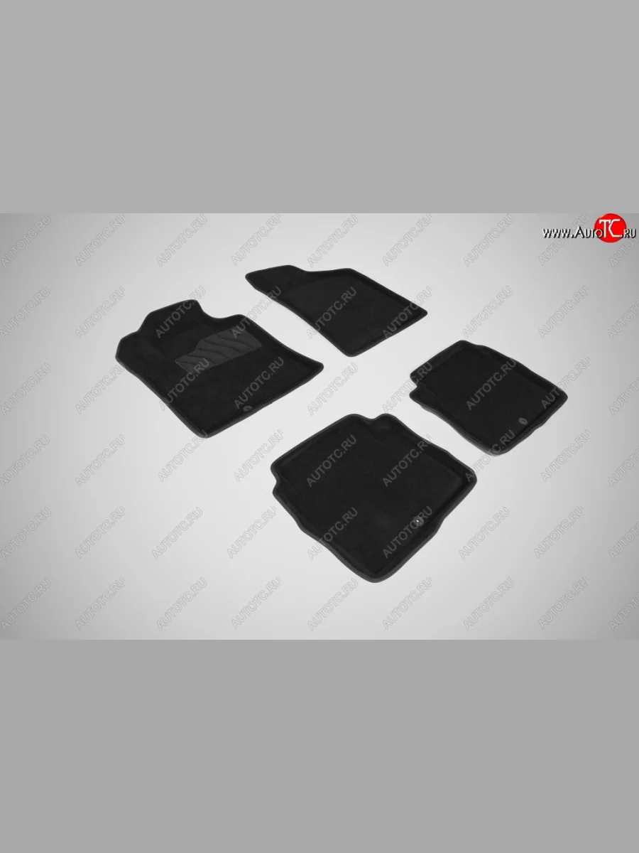 Износостойкие коврики в салон 3D HYUNDAI SANTA FE черные (компл) Hyundai Santa Fe CM дорестайлинг (2006-2009)  в Самаре Самарской области