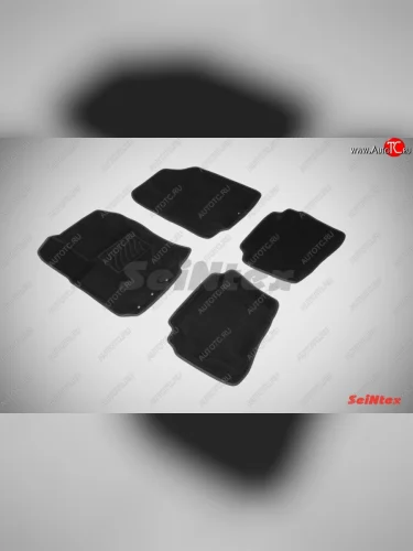 Износостойкие коврики в салон SeiNtex Premium 3D 4 шт. (ворсовые, черные) Hyundai i20 PB хэтчбэк дорестайлинг (2008-2012)