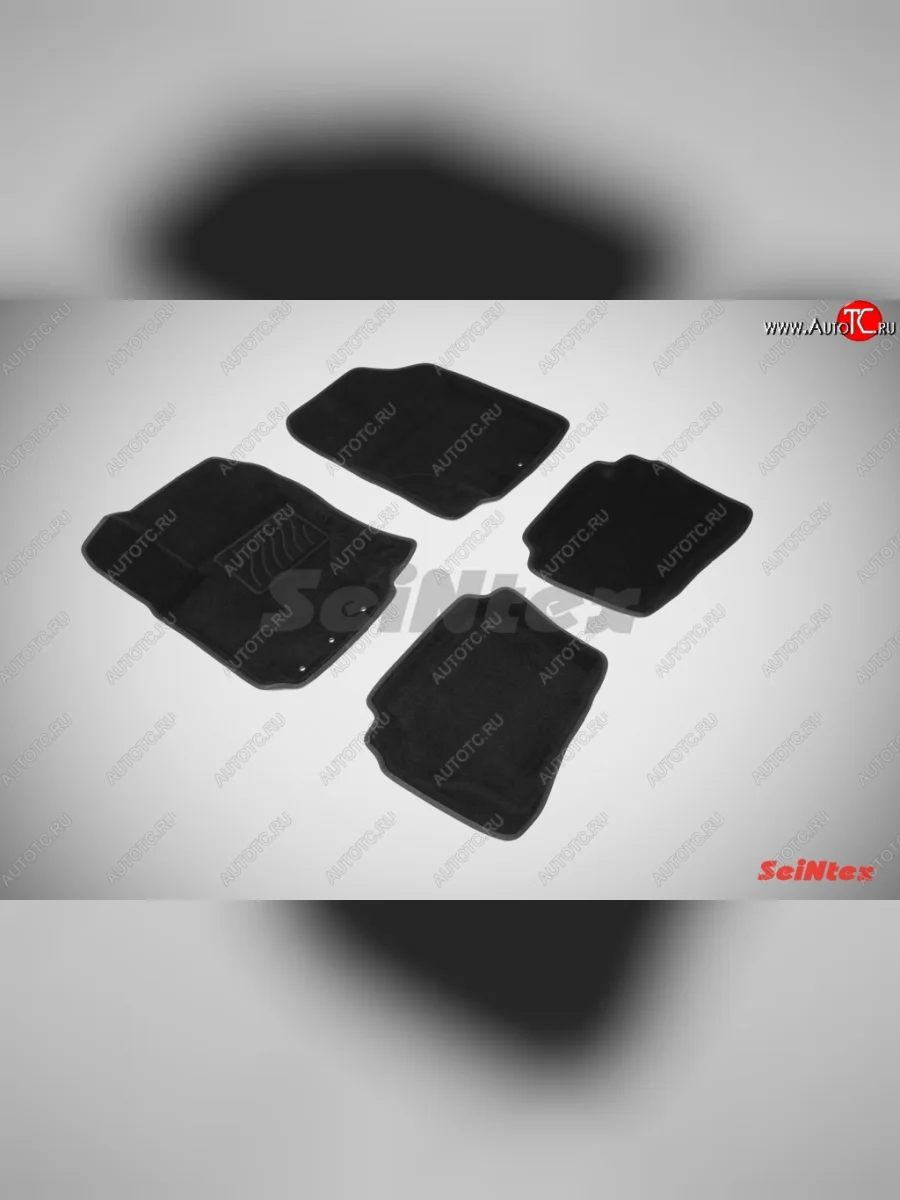 Износостойкие коврики в салон SeiNtex Premium 3D 4 шт. (ворсовые, черные) Hyundai i20 PB хэтчбэк дорестайлинг (2008-2012)  в Керчи Республика Крым