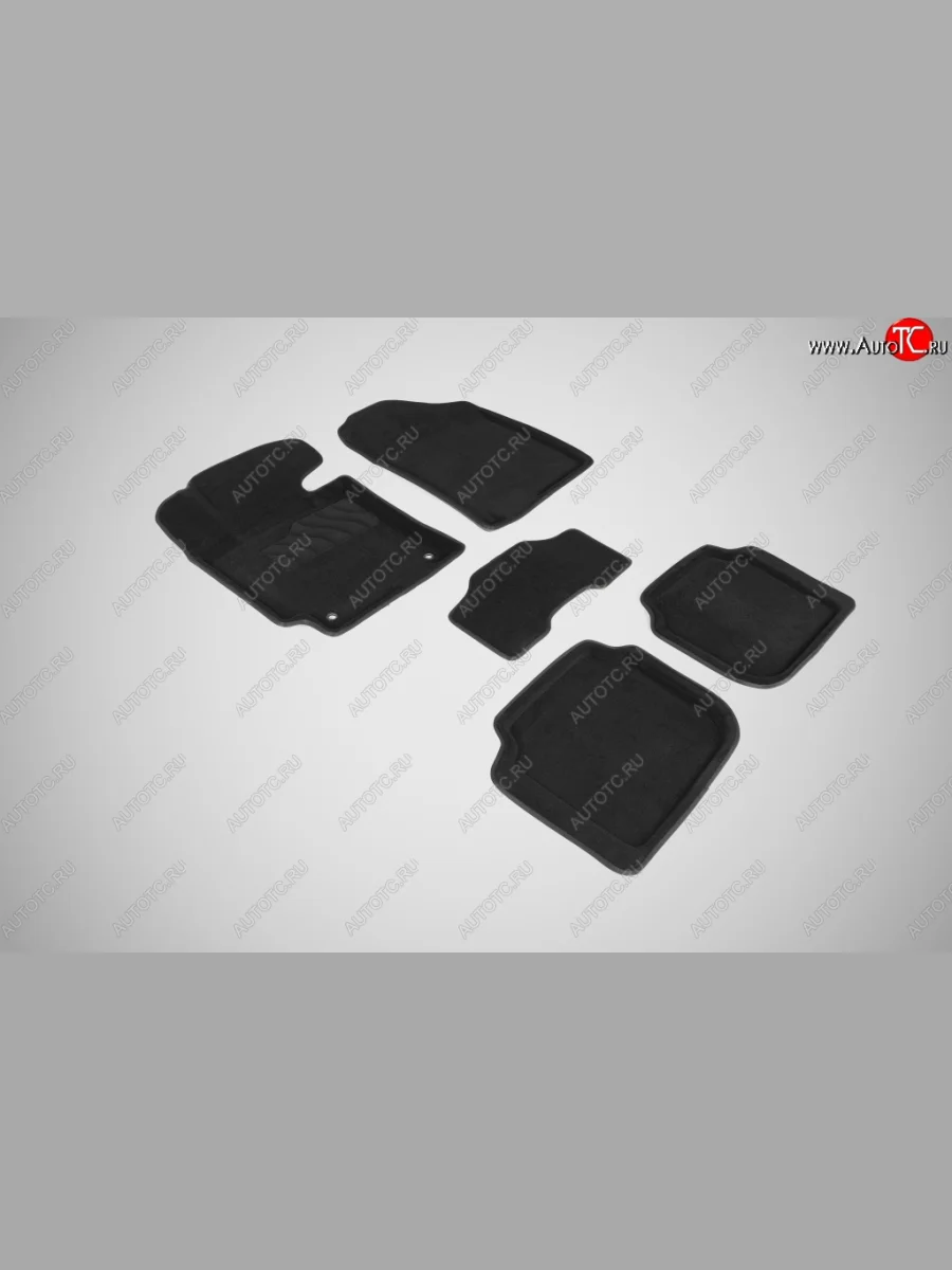 Износостойкие коврики в салон SeiNtex Premium 3D 4 шт. (ворсовые, черные) KIA Cerato 3 YD дорестайлинг седан (2013-2016)  в Керчи Республика Крым