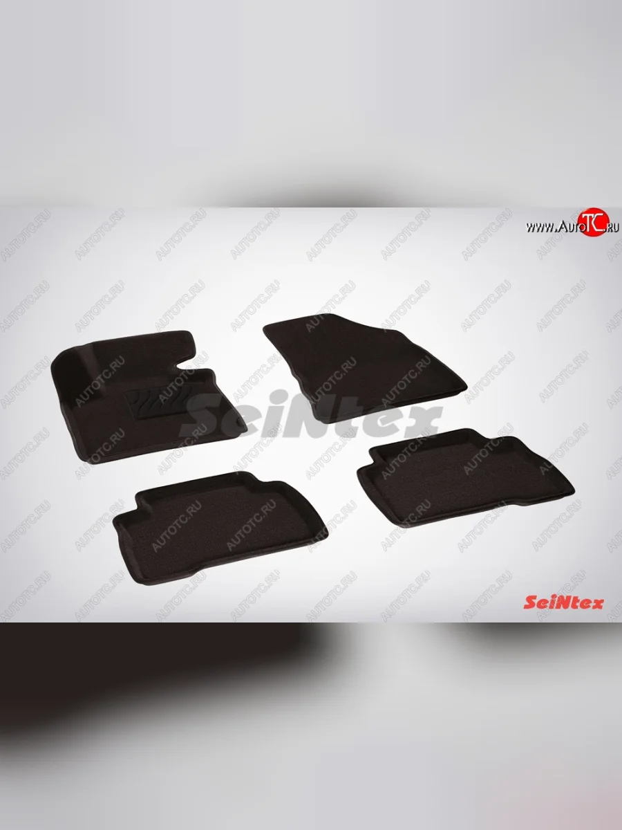 Износостойкие коврики в салон SeiNtex Premium 3D 4 шт. (ворсовые, черные) KIA Sorento XM рестайлинг (2012-2015)  в Керчи Республика Крым
