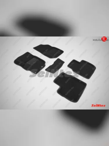 Износостойкие коврики в салон SeiNtex Premium 3D 4 шт. (ворсовые, черные) Peugeot 301 (2012-2017)
