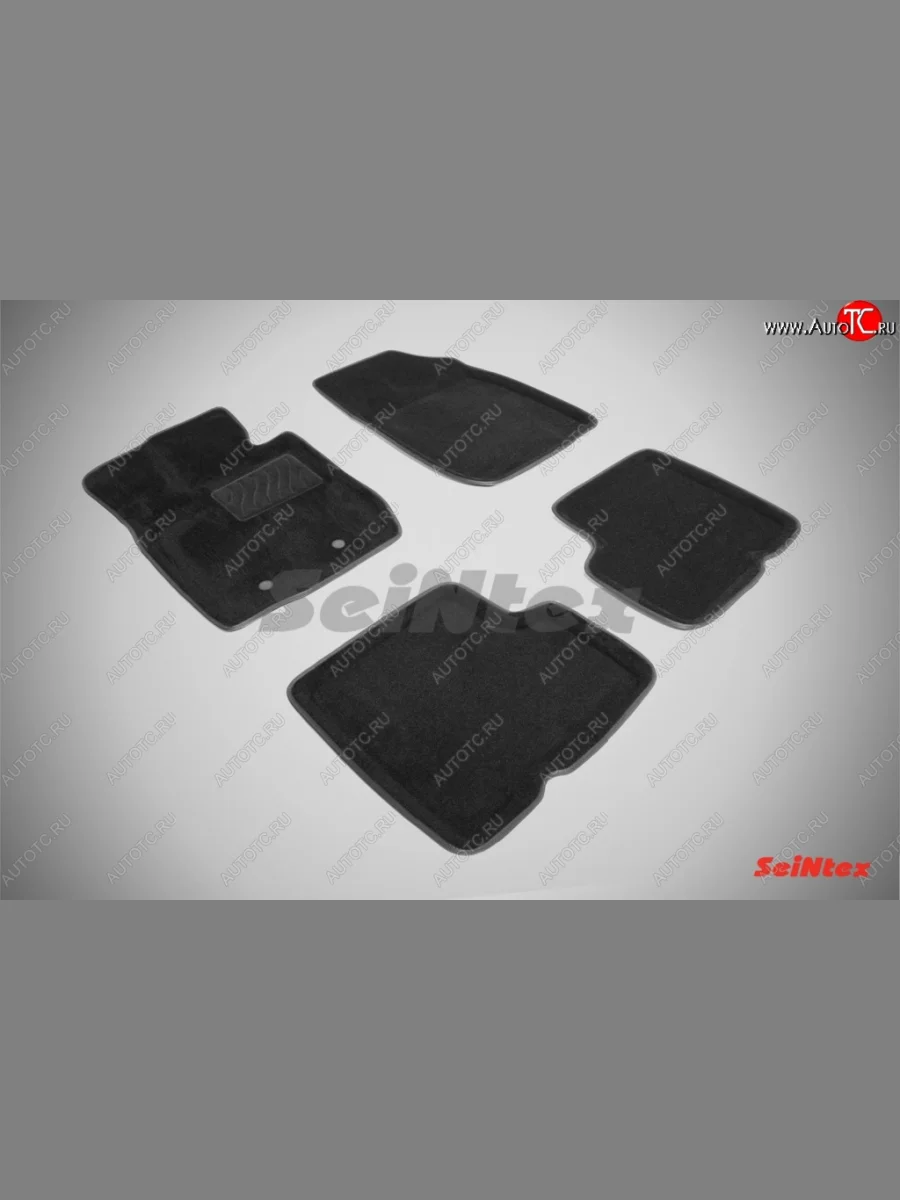 Износостойкие коврики в салон SeiNtex Premium 3D 4 шт. (ворсовые, черные) Renault Duster HS дорестайлинг (2010-2015)  в Самаре Самарской области