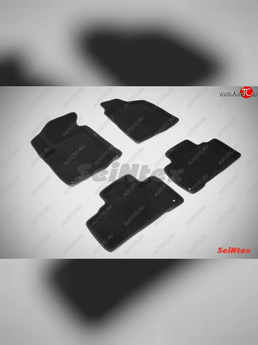 Износостойкие коврики в салон SeiNtex Premium 3D 4 шт. (ворсовые, черные) SSANGYONG Actyon дорестайлинг (2010-2013)  с доставкой в г. Пермь