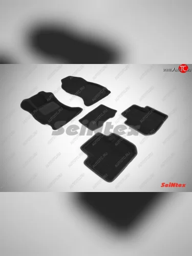 Износостойкие коврики в салон SeiNtex Premium 3D 4 шт. (ворсовые, черные) Subaru Forester  SJ (2012-2019) дорестайлинг, рестайлинг