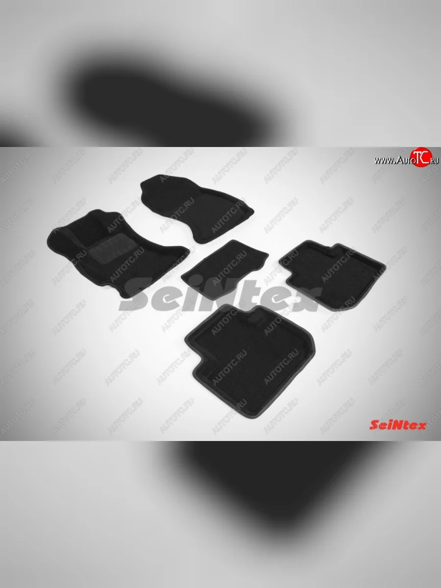 Износостойкие коврики в салон SeiNtex Premium 3D 4 шт. (ворсовые, черные) Subaru Forester SJ дорестайлинг (2012-2016)  в Керчи Республика Крым