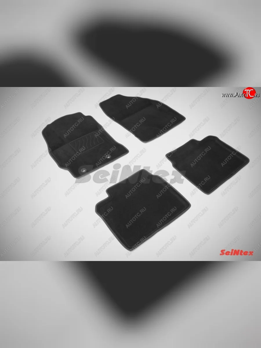 Износостойкие коврики в салон SeiNtex Premium 3D 4 шт. (ворсовые, черные) Toyota Corolla E180 рестайлинг (2016-2019)  в Самаре Самарской области