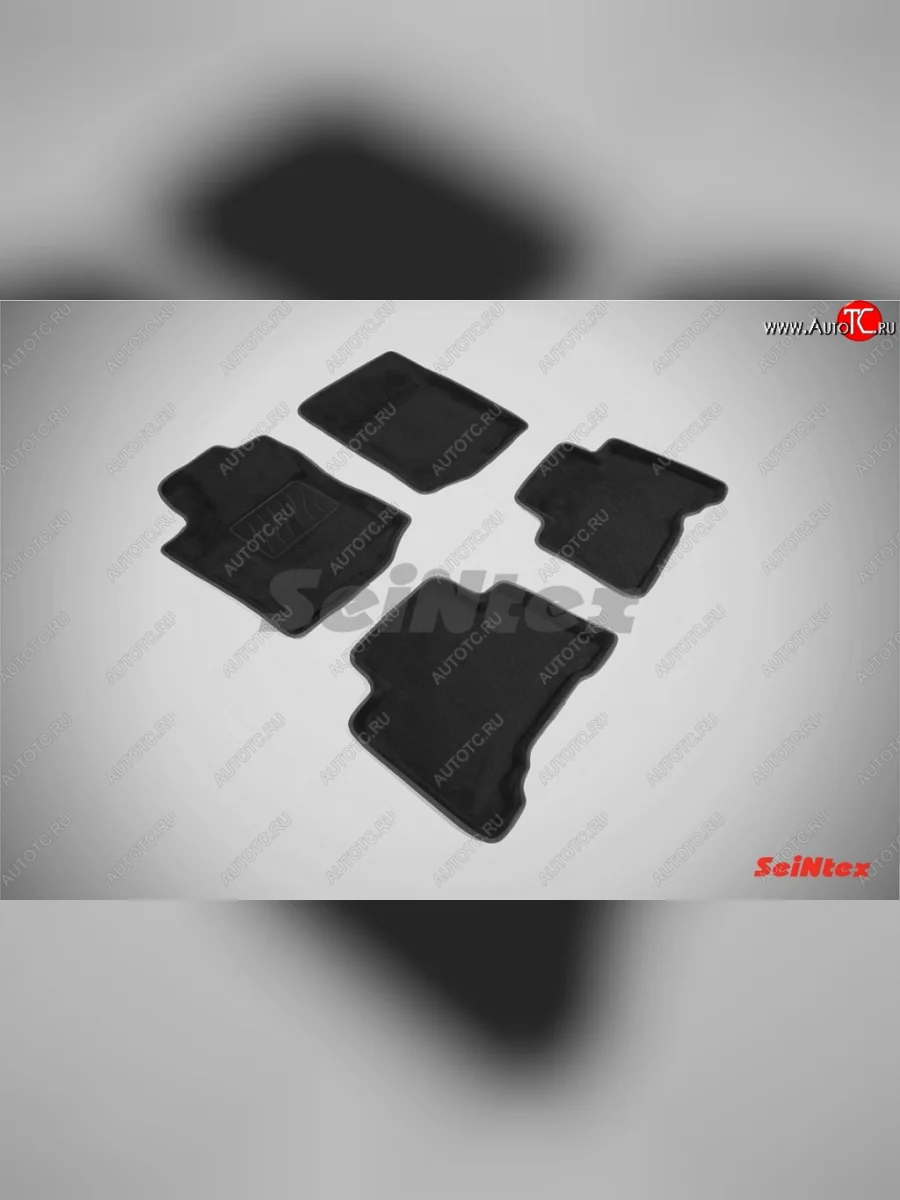 Износостойкие коврики в салон SeiNtex Premium 3D 4 шт. (ворсовые, черные) Toyota Land Cruiser Prado J150 дорестайлинг (2009-2013)  в Керчи Республика Крым