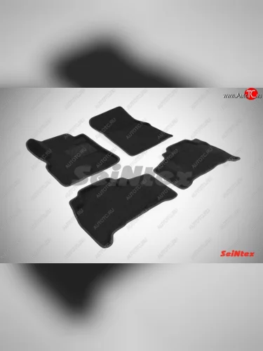 Износостойкие коврики в салон SeiNtex Premium 3D 4 шт. (ворсовые, черные) Toyota Land Cruiser  200 (2007-2012) дорестайлинг