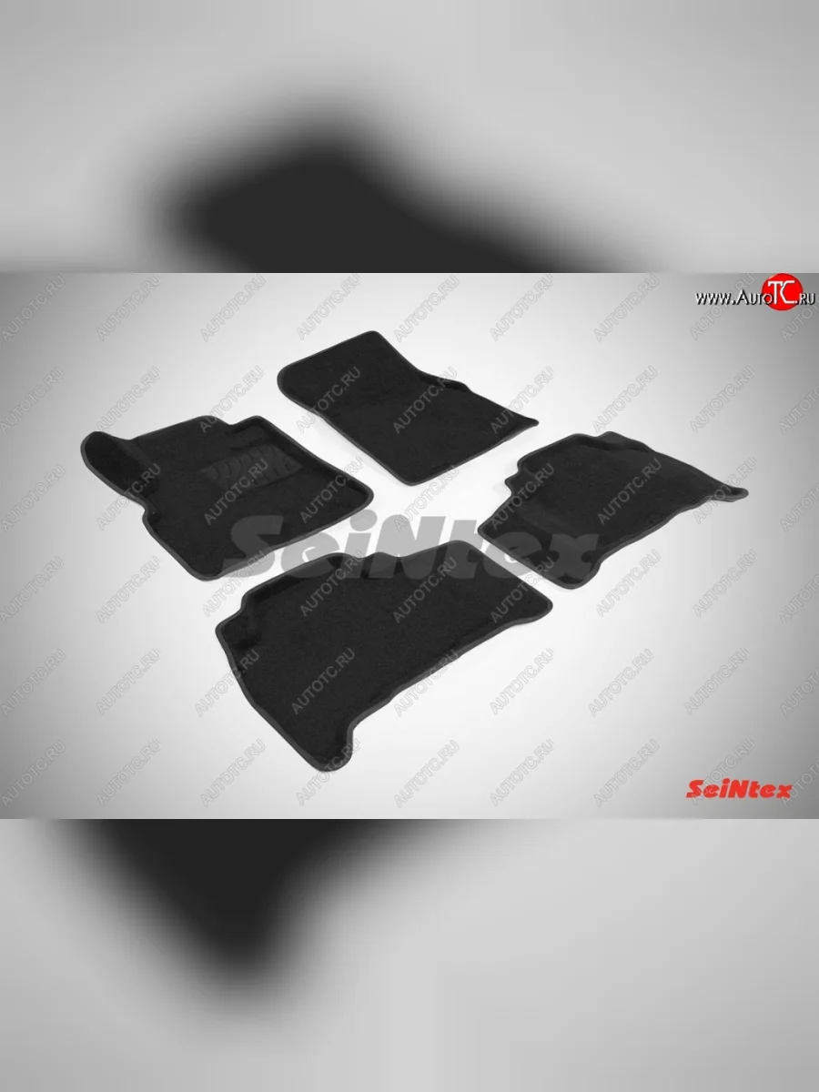 Износостойкие коврики в салон SeiNtex Premium 3D 4 шт. (ворсовые, черные) Toyota Land Cruiser 200 дорестайлинг (2007-2012)  в Воронеже Воронежской области