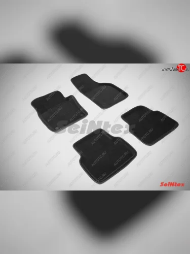 Износостойкие коврики в салон SeiNtex Premium 3D 4 шт. (ворсовые, черные) Volkswagen Tiguan  NF (2006-2017) дорестайлинг, рестайлинг