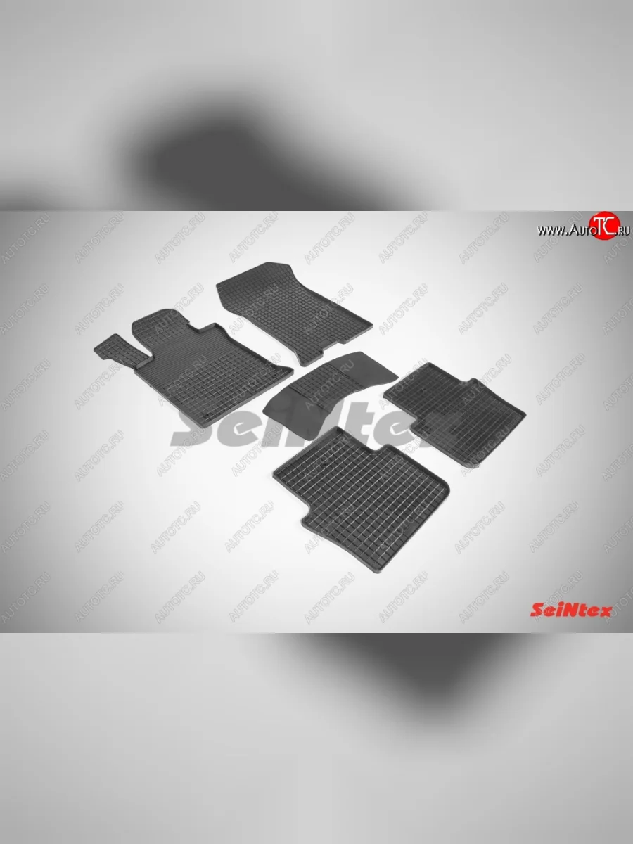 Износостойкие коврики в салон с рисунком Сетка (2,4) SeiNtex Premium 4 шт. (резина) Acura TLX UB1-4 доресталийнг (2014-2017)  в Перми Пермском крае