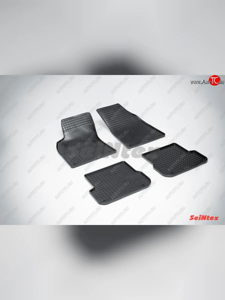 Износостойкие коврики в салон с рисунком Сетка SeiNtex Premium 4 шт. (резина) Audi A4 B7 седан (2004-2008)  в Керчи Республика Крым