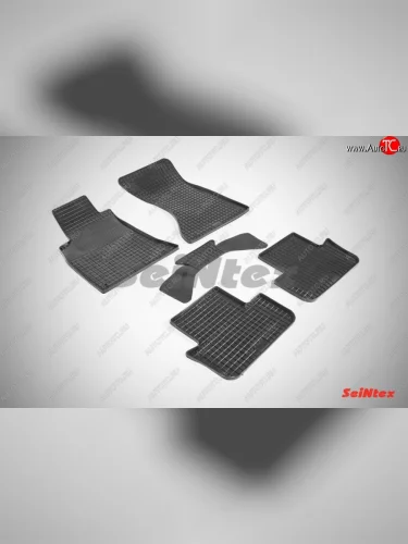 Износостойкие коврики в салон с рисунком Сетка SeiNtex Premium 4 шт. (резина) Audi A5  8T (2007-2011) дорестайлинг, лифтбэк