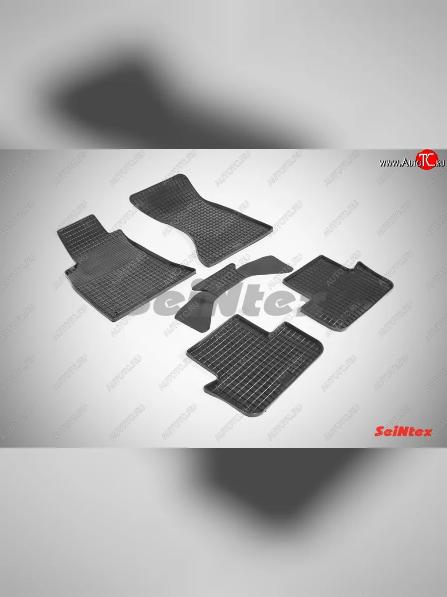 Износостойкие коврики в салон с рисунком Сетка SeiNtex Premium 4 шт. (резина) Audi A5 8T дорестайлинг, лифтбэк (2007-2011)  в Керчи Республика Крым