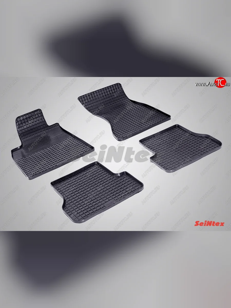 Износостойкие коврики в салон с рисунком Сетка SeiNtex Premium 4 шт. (резина) Audi A6 C7 дорестайлинг, универсал (2010-2014)  с доставкой в г. Керчь